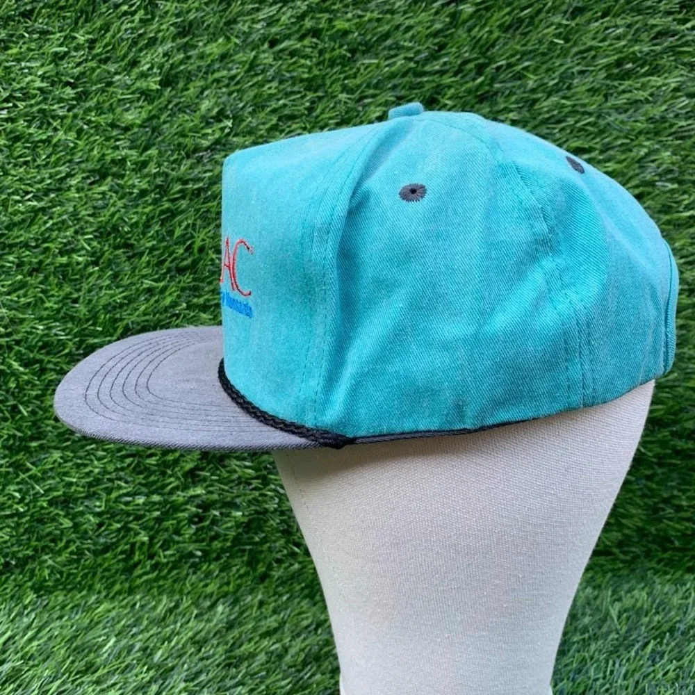 Vintage Posilac Bovine Monsanto Hat Teal Made in USA K-Product Brand Buckle Back
